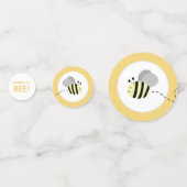 Confetti de Baby shower d'abeille gris et jaune (Derrière)