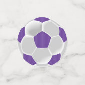 Confetti de balle de football violet et blanc (Petit recto)