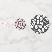 Confetti de fantôme d'Halloween rose et noir (Derrière)