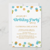 CONFETTI DE POINTS BLEUS | INVITATION ANNIVERSAIRE (Devant)