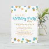 CONFETTI DE POINTS BLEUS | INVITATION ANNIVERSAIRE (Debout devant)