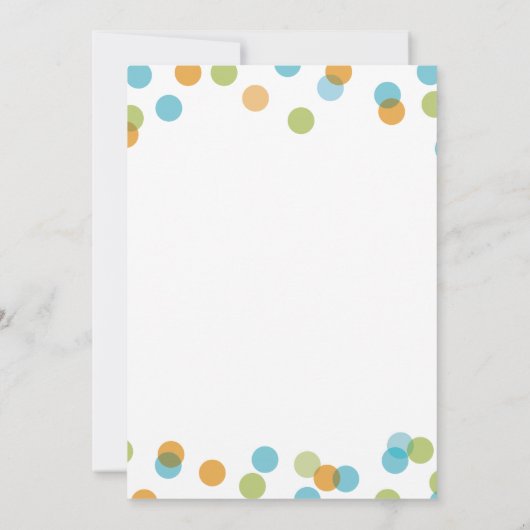 CONFETTI DE POINTS BLEUS | INVITATION DE DOUCHE BR (Dos)