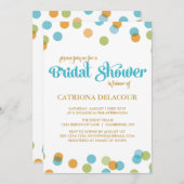 CONFETTI DE POINTS BLEUS | INVITATION DE DOUCHE BR (Devant / Derrière)