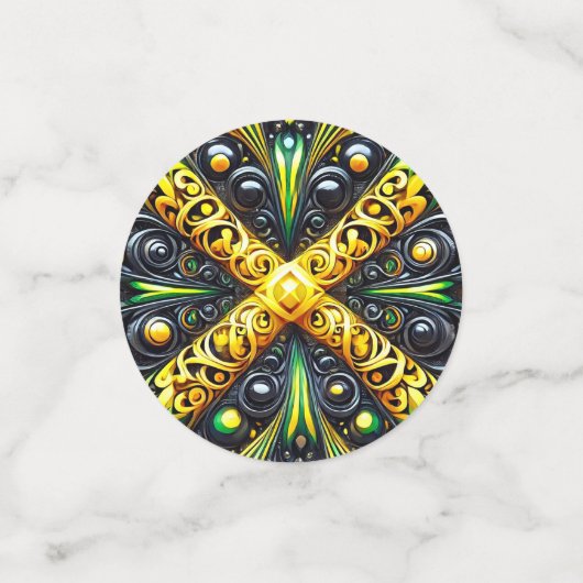 Confetti de table aux couleurs jamaïcaines (Petit recto)