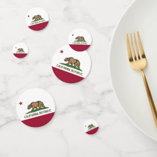 Confetti de table avec drapeau de Californie, État