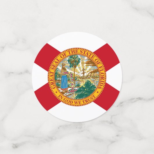 Confetti de table avec drapeau de Floride, États-U (Petit recto)