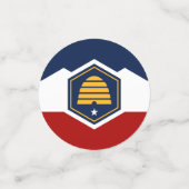 Confetti de table avec drapeau de l'État de l'Utah (Petit recto)