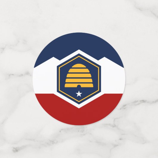 Confetti de table avec drapeau de l'État de l'Utah (Petit recto)