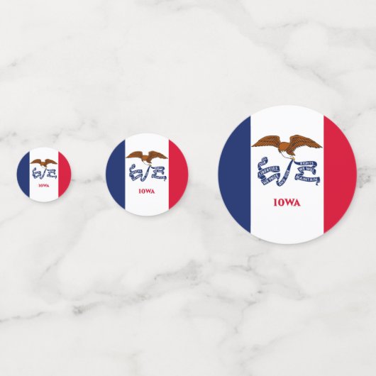 Confetti de table avec drapeau de l'Iowa, États-Un (Devant)