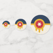 Confetti de table avec drapeau de Tulsa City, État (Derrière)