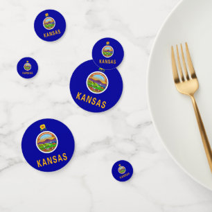 Confetti de table avec drapeau du Kansas, États-Un