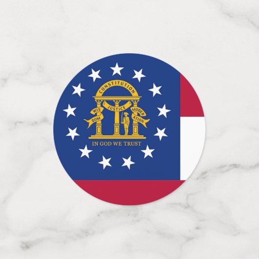 Confetti de table avec le drapeau de la Géorgie, É (Petit recto)