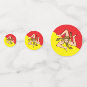 Confetti de table avec le drapeau de la Sicile, It (Devant)