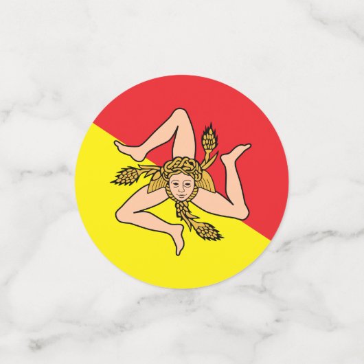 Confetti de table avec le drapeau de la Sicile, It (Petit recto)