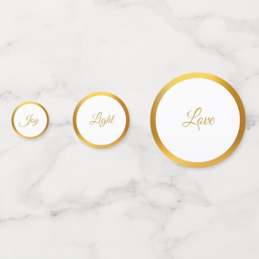 Confetti de table blanche en or noir (Derrière)