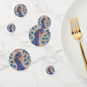 Confetti de table bleue Peacock