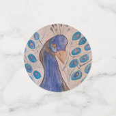 Confetti de table bleue Peacock (Petit recto)