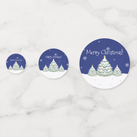 Confetti de table d'arbre de Noël bleu (Derrière)