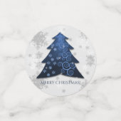 Confetti de table d'arbre de Noël Festif Bleu (Petit recto)
