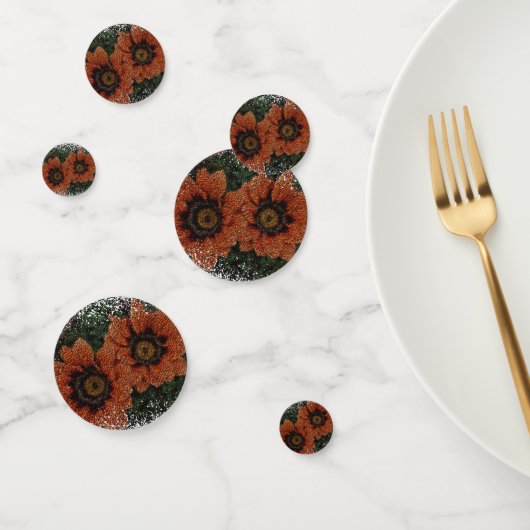 Confetti de table de boules de marguerite orange (Groupe)