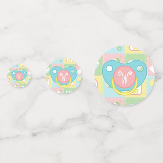 Confetti de table de courtepointe pour bébé (Derrière)