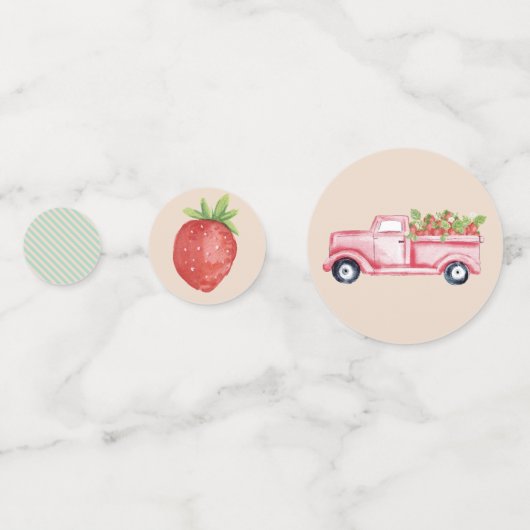 Confetti de table de fraises (Devant)