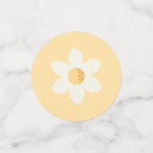 Confetti de table de marguerite rose super - Boho  (Petit recto)