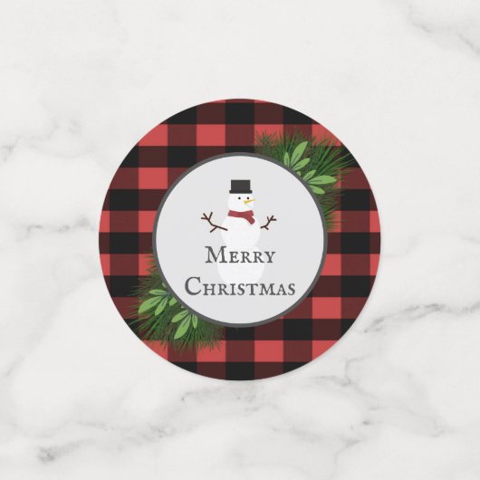 Confetti de table de plongée de Snowman Red Buffal (Petit recto)