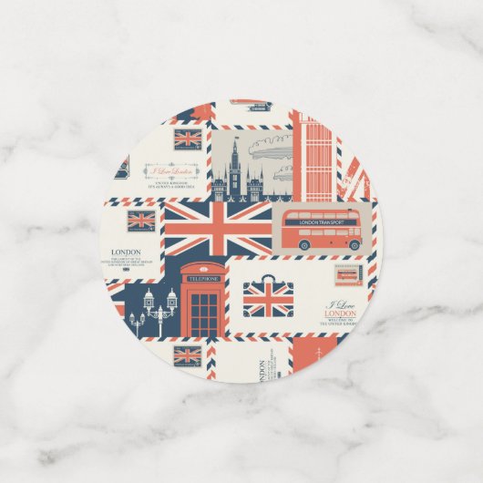 Confetti de table de poste de Londres (Petit recto)