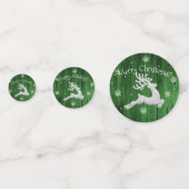 Confetti de table de rennes de Noël rustique vert (Derrière)