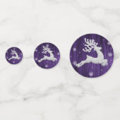Confetti de table de rennes de Noël violet rustiqu (Devant)