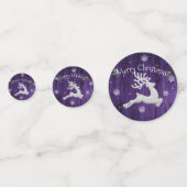 Confetti de table de rennes de Noël violet rustiqu (Derrière)