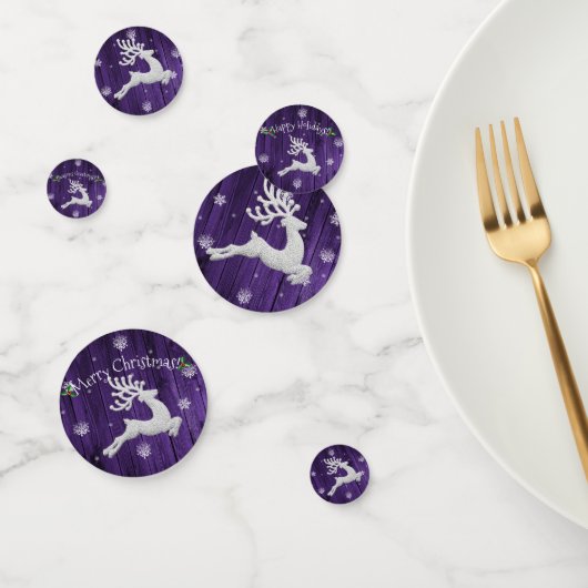 Confetti de table de rennes de Noël violet rustiqu (Groupe)