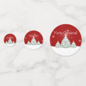 Confetti de table de sapin rouge neige (Derrière)