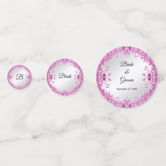 Confetti de table décorative rose (Devant)