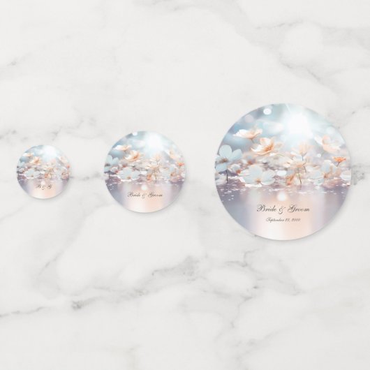 Confetti de table florale de Pêche blanche (Devant)