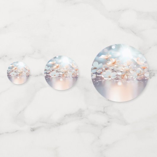 Confetti de table florale de Pêche blanche (Derrière)