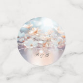 Confetti de table florale de Pêche blanche (Petit recto)