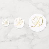 Confetti de table monogramme pour diner en Blanc (Derrière)