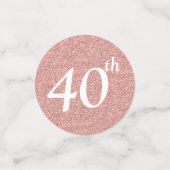 Confetti de table Rose Gold pour 40e anniversaire (Petit recto)