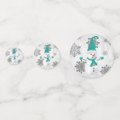 Confetti de table turquoise de Snowman (Derrière)