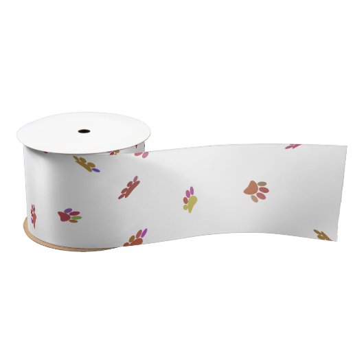 Confetti Dog Paw Print Patroon Aangepast Lint (Spoel)