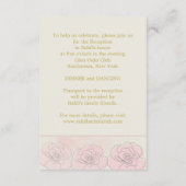 confetti d'or bat mitzvah, carte de réception rose (Dos)