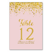 Confetti d'or | Carte Pastel Pink Table (Dos)