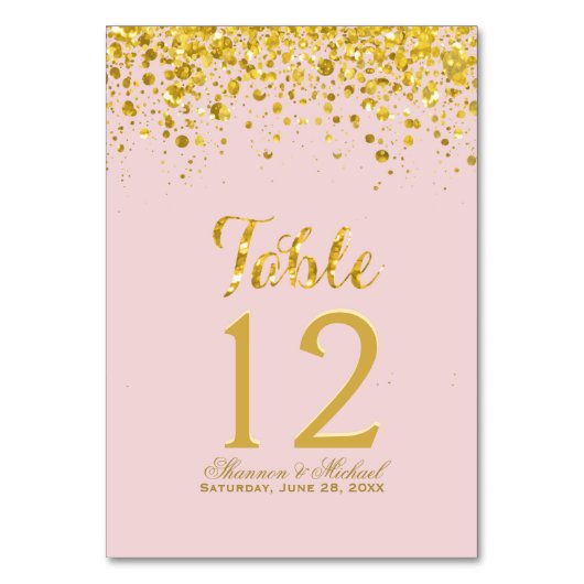 Confetti d'or | Carte Pastel Pink Table (Par défaut)