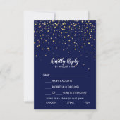 Confetti d'or | Carte RSVP de mariage de choix du  (Devant)