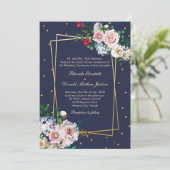 Confetti d'or et Faire-part de mariage de fleurs (Debout devant)