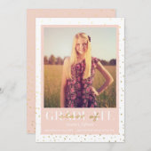 Confetti d'or | Faire-part de diplôme (Devant / Derrière)