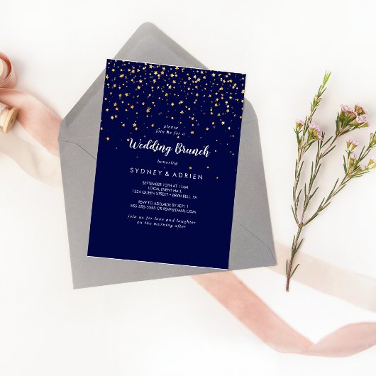 Confetti d'or | Invitation de Brunch Mariage de la