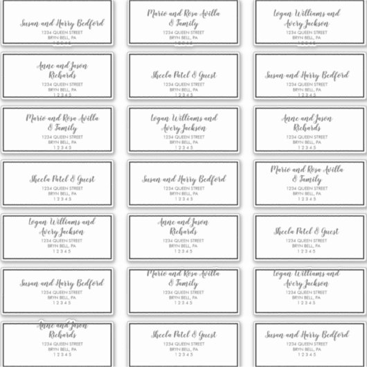 Confetti d'or | Mariage noir Étiquettes de adresse (Devant)